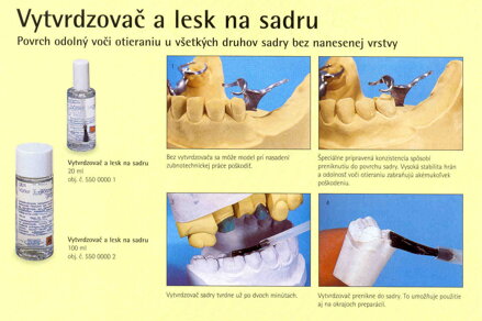 Vytvrdzovač a lesk na sádru